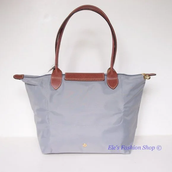 ❤️ NWT LONGCHAMP Le Pliage Small Medium Nylon Shoulder Tote GRAY 100% AUTHENTIC - Picture 8 of 16